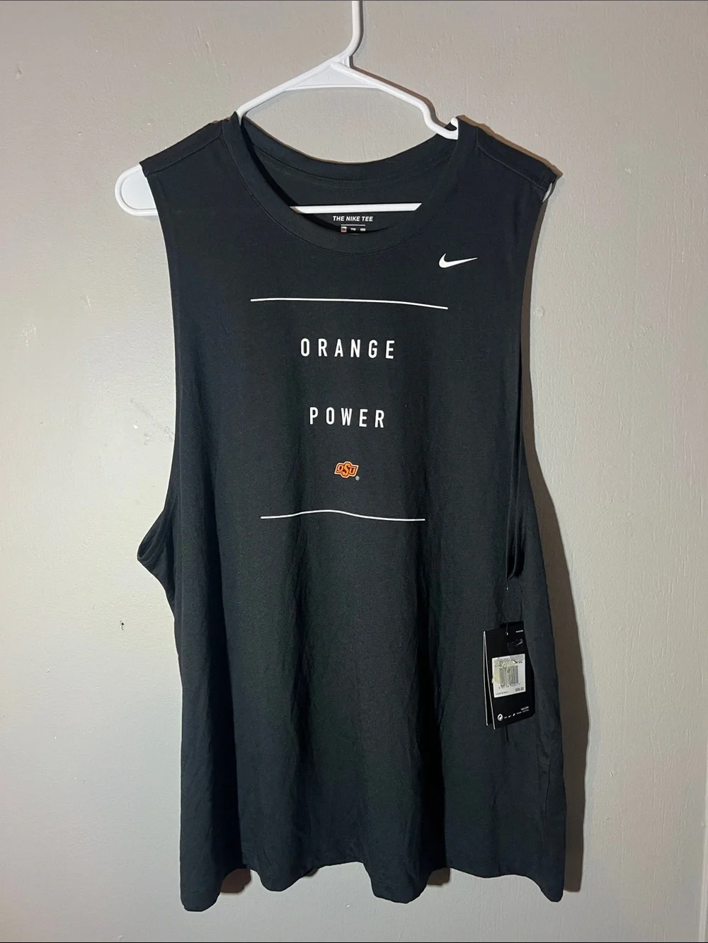 Nike Black Men's 'Orange Power' Athletic Sleeveless Tank